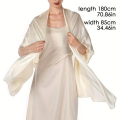 Satin Shawl Solid Thin Scarf Classic Silk Cape Evening Dresses Shawls Wraps