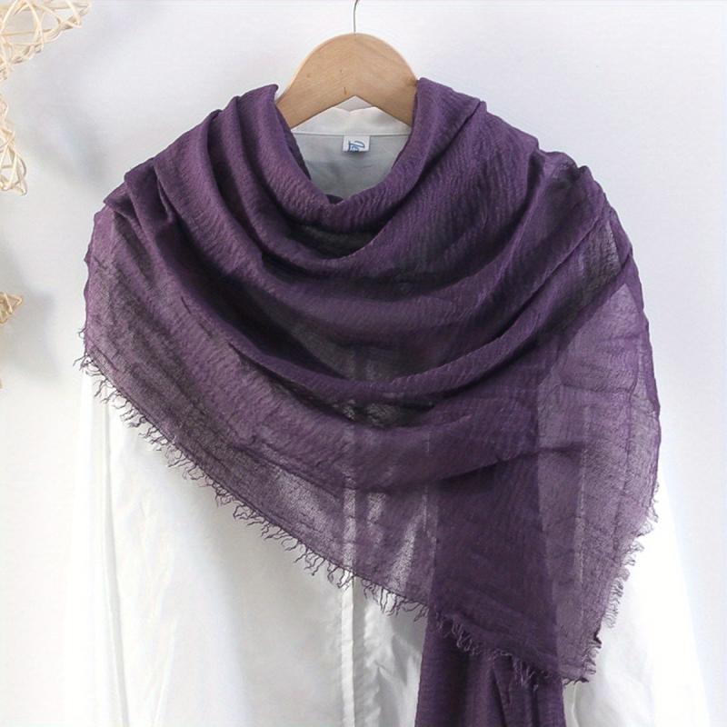 Solid Wrinkle Headscarf Thin Breathable Scarf Sunproof Casual Outdoor Bandana