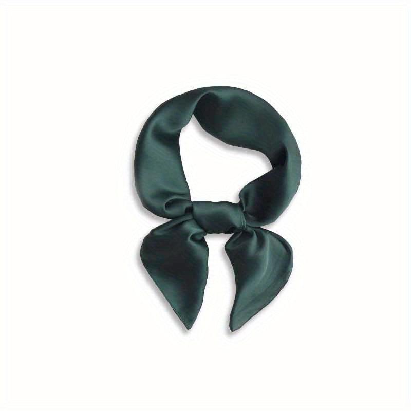Plain Silk Bandana Solid Square Scarf Neckerchief Casual Head Wrap Hair Accessor