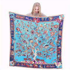 Graphic Tree Bandana Silk Tube Top Casual Shawl Scarf Wrap
