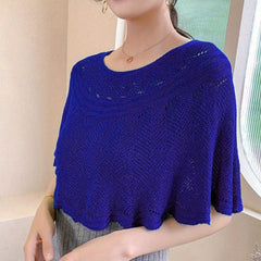 Lace Knitted Shawl Spring & Summer Hollow Wrap Windproof Cape