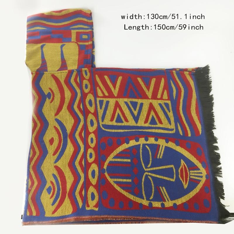 Boho Style Jacquard Shawl Scarf Coldproof Warm Print Shawl