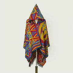 Boho Style Jacquard Shawl Scarf Coldproof Warm Print Shawl