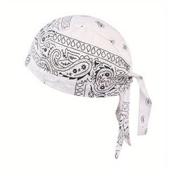 Red Paisley Print Head Scarf Turban Cap Bandana Women Head Wrap