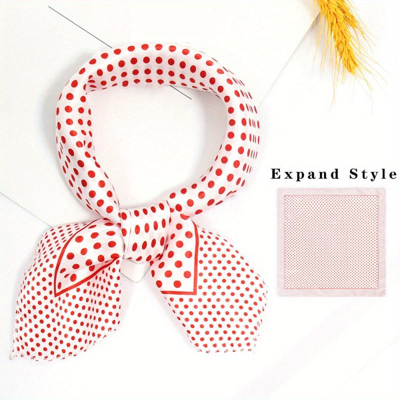 Satin Square Scarf Casual Neckerchief Bandana Head Wrap Hair Accessories