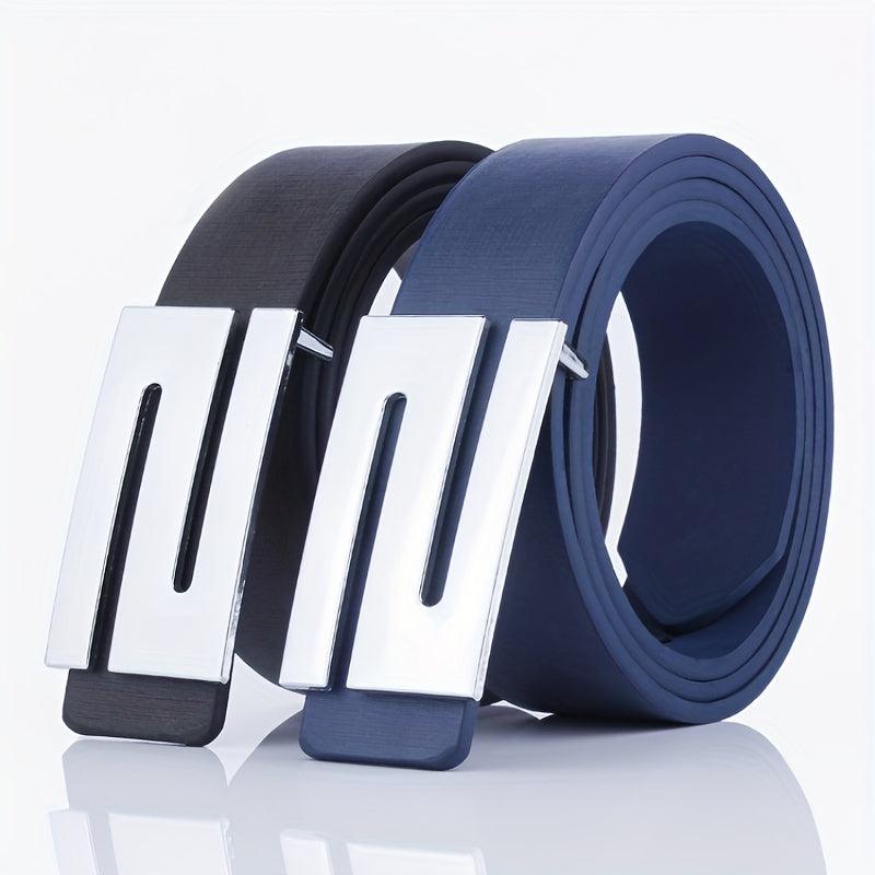 Men's Leather Belt with Buckle for Pants
