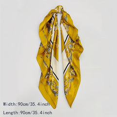 Vintage Floral Print Bandana Classic Square Scarf Silk Scarf Head Wrap Women