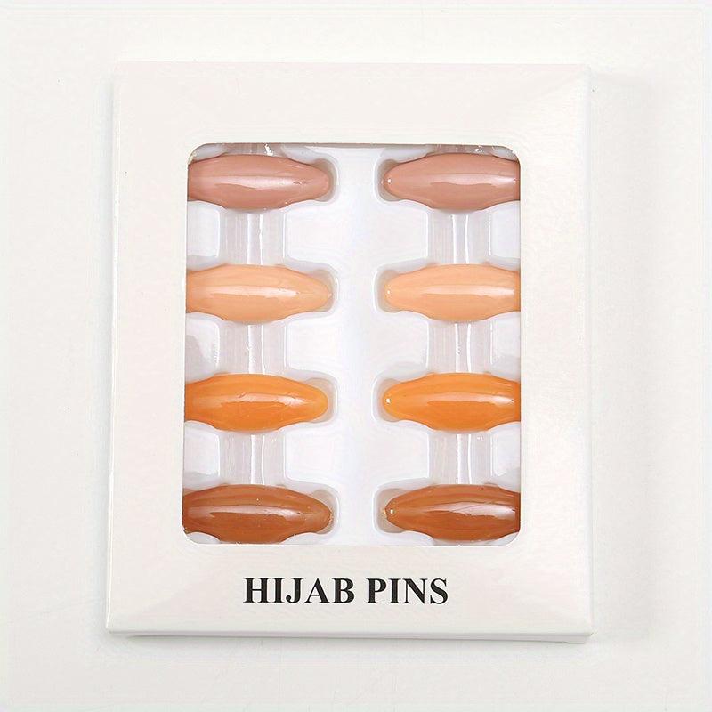 8pcs Scarf Safety Pins With Box Candy Hijab Pins Shawl Brooch Pins Bandana Turba