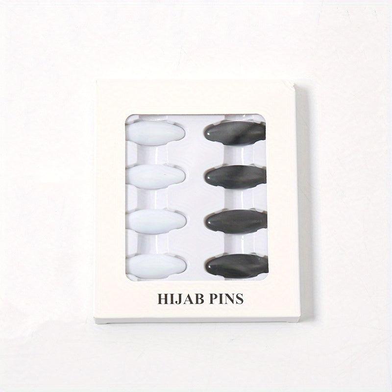 8pcs Scarf Safety Pins With Box Candy Hijab Pins Shawl Brooch Pins Bandana Turba