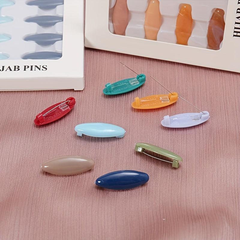 8pcs Scarf Safety Pins With Box Candy Hijab Pins Shawl Brooch Pins Bandana Turba