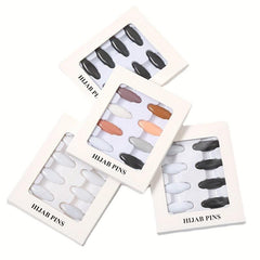 8pcs Scarf Safety Pins With Box Candy Hijab Pins Shawl Brooch Pins Bandana Turba