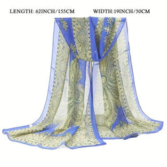 Boho Paisley Print Chiffon Scarf Vintage Shawl Women Casual Head Wrap