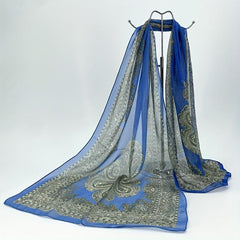 Boho Paisley Print Chiffon Scarf Vintage Shawl Women Casual Head Wrap