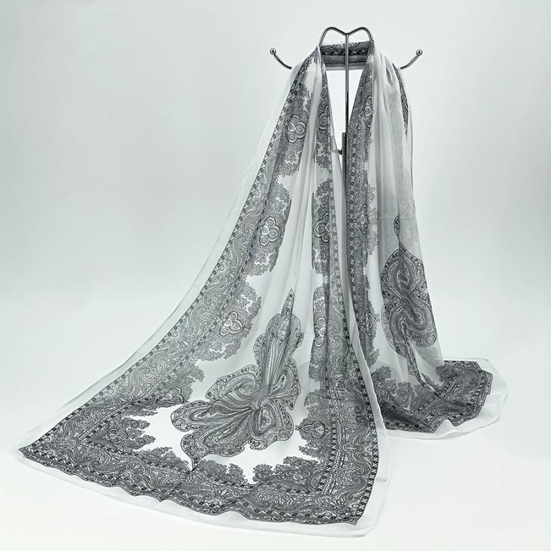 Boho Paisley Print Chiffon Scarf Vintage Shawl Women Casual Head Wrap