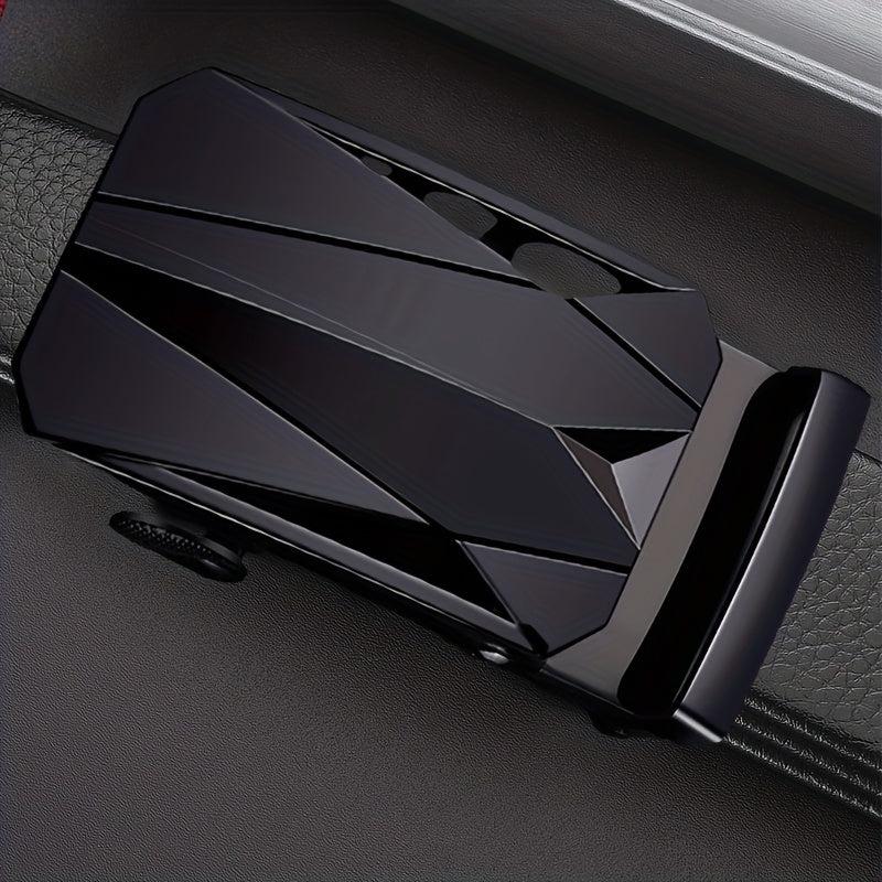 Men's Pu Leather Belt with Automatic Buckle Middle-aged Young Business Casual