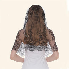 Embroidered Wedding Veil Scarf Bridal Head Wrap