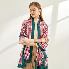 Geometric Floral Print Scarf Warm Shawl Outdoor Windproof Head Wrap