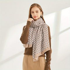 Geometric Floral Print Scarf Warm Shawl Outdoor Windproof Head Wrap