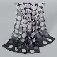 Chiffon Scarf Gradient Dot Print Classic Shawl