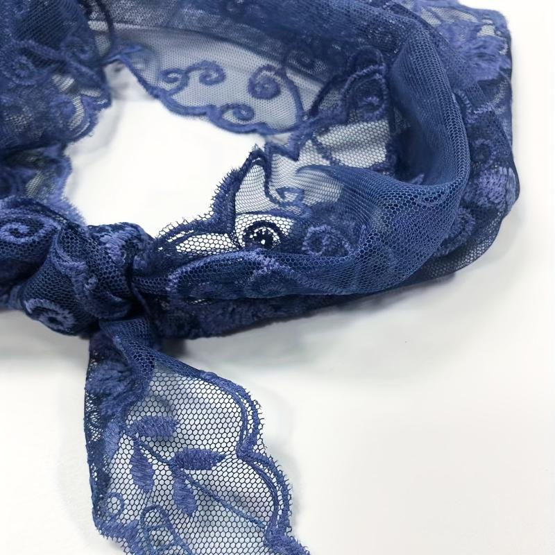 Flower Embroidered Thin Triangle Scarf for Women