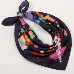 Colorful Spray Print Bandana Square Scarf Women Head Wrap