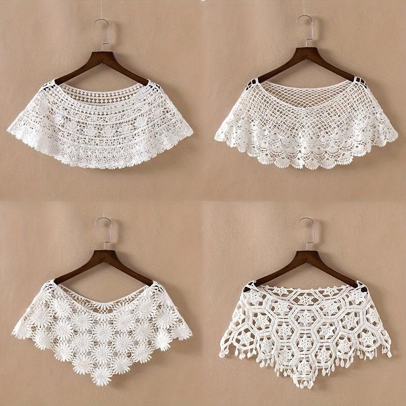 Lace Shawl Flower Hollow Wrap Casual Sunscreen Windproof Cape Dress Accessories