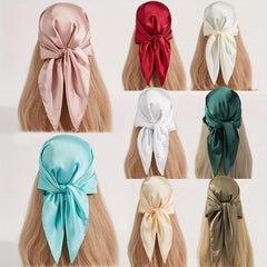 Classic Silk Square Scarf Satin Head Wrap Neckerchief Hair Accessories