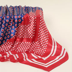 Dotted Bandana Satin Shawl Silk Square Scarf Head Wrap