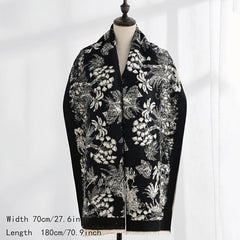Coconut Tree Cashmere Scarf Long Warm Shawl Wraps Cashmere Fringe Scarf