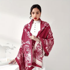 Coconut Tree Cashmere Scarf Long Warm Shawl Wraps Cashmere Fringe Scarf
