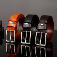 Men's Retro Two Layer Cowhide Leather Belt