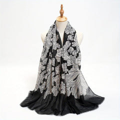 Hot Stamping Printed Scarf Thin Breathable Shawl Long Causal Sunscreen