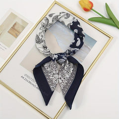 Paisley Geometric Print Bandana Satin Square Scarf Neckerchief Head Wrap
