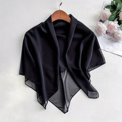 Chiffon Shawl Soft Silky Square Scarf Breathable Sunscreen Wrap