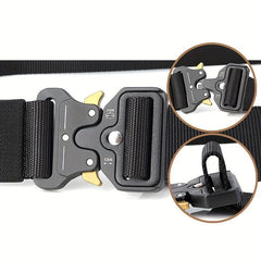 Men's Military Tactical Belt Nylon Web Work Gear Key Hook Set Heavy Duty Buckle