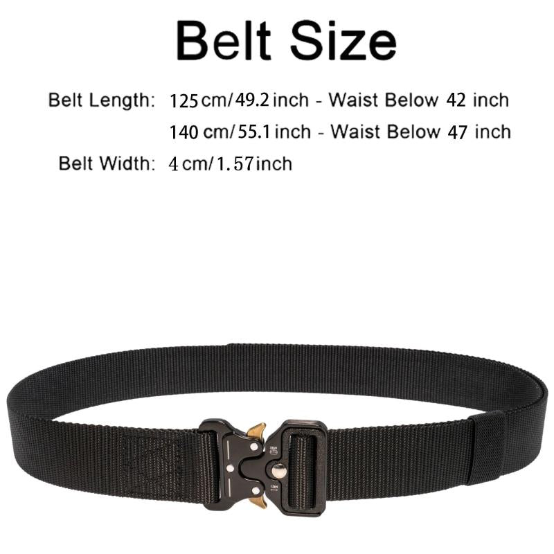 Men's Military Tactical Belt Nylon Web Work Gear Key Hook Set Heavy Duty Buckle