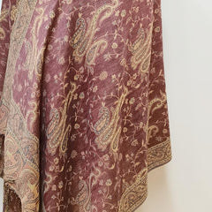 Large Tassel Scarf Rose Pink Paisley Jacquard Vintage Shawl Windproof Wrap