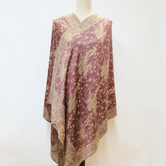 Large Tassel Scarf Rose Pink Paisley Jacquard Vintage Shawl Windproof Wrap