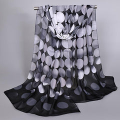 Print Silk Scarf Chiffon Shawl Lady Women Scarves Circle Dot