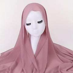Casual Chiffon Scarf Classic Hijab Breathable Shawl Windproof Head Wrap Turban