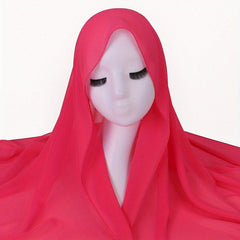 Casual Chiffon Scarf Classic Hijab Breathable Shawl Windproof Head Wrap Turban