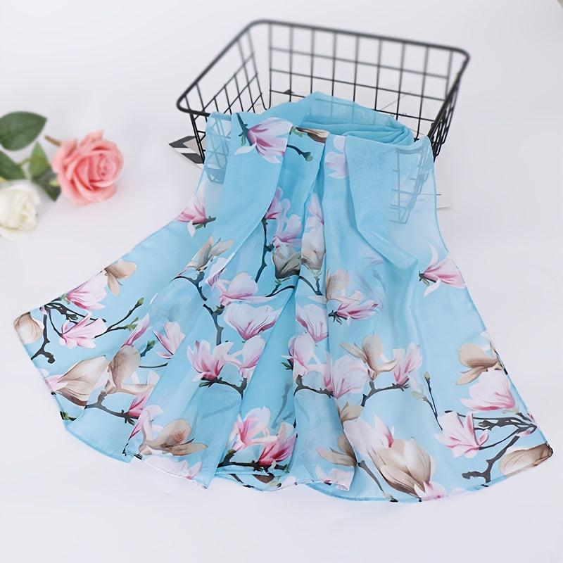 Chiffon Silk Scarf Print Women's Retro Shawl