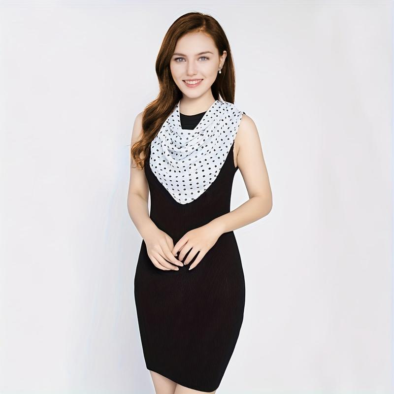 Polka Dot Silksquare Scarf Thin Breathable Shawl Soft Sunproof Scarf