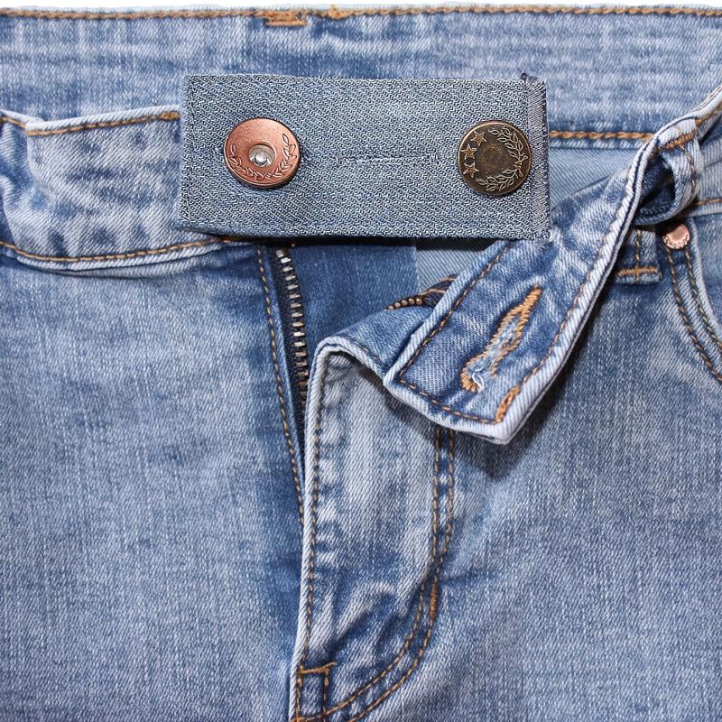 Belt Extender Pants Button Extender Denim Material 2 Button Holes Random