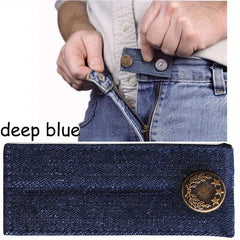 Belt Extender Pants Button Extender Denim Material 2 Button Holes Random