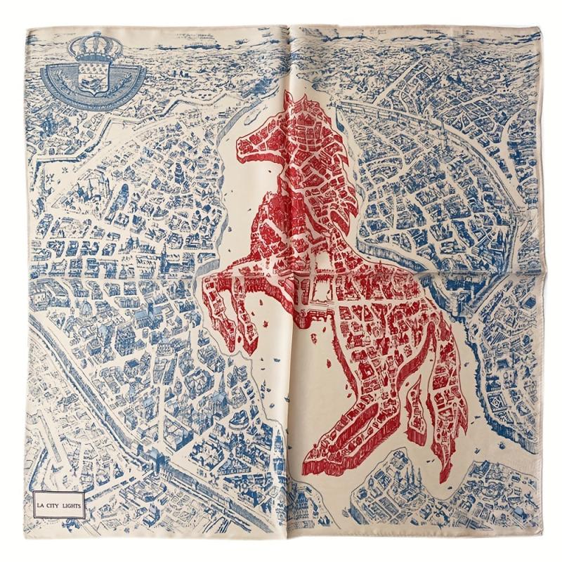 Horse Print Silk Scarf Neckband Women Head Scarves