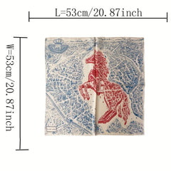 Horse Print Silk Scarf Neckband Women Head Scarves