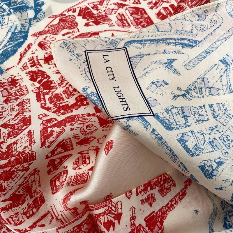 Horse Print Silk Scarf Neckband Women Head Scarves