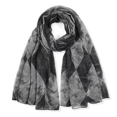 Geometric Floral Print Scarf Lightweight Shawl Wrap Soft Neck Scarf
