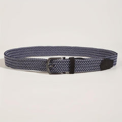 Men's Casual Woven Leather Belt - Elastic Canvas Youth Belt